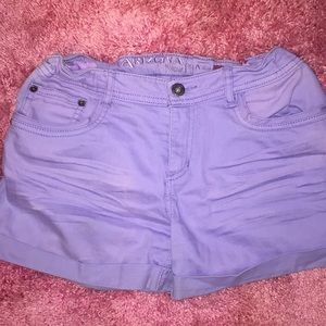 lavender denim shorts